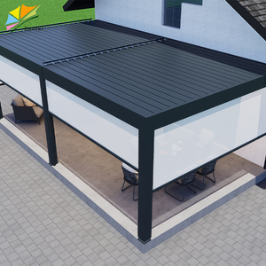 Kit de techo motorizado de persiana retráctil eléctrica, pérgola para exteriores, bioclimática motorizada de aluminio con listones de aluminio, parasol - Product Image 2