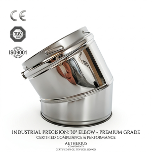 Coudière à 30 degrés en acier inoxydable à <span class=keywords><strong>double</strong></span> <span class=keywords><strong>paroi</strong></span>, directement de l'usine, pour <span class=keywords><strong>cheminée</strong></span> de poêle à granulés de bois, accessoires de foyer - Product Image 1
