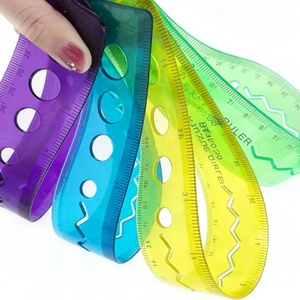 Regla de Escala Centimétrica Flexible de Plástico Transparente Multicolor de 8 Pulgadas/20 cm y 12 Pulgadas/30 cm, Papelería Escolar Barata al por Mayor - Product Image 5