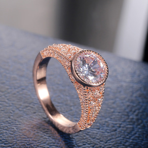 Anello Classico con Grande Pietra Color Rosa per Donne, Gioielli di Moda Scintillanti all'Ingrosso - Product Image 4
