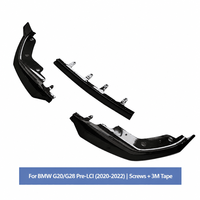 Splitter Bumper Depan Mobil G20 G28 Gloss Black Carbon Fiber Look Spoiler Dagu Depan untuk BMW Seri 3 G20 G28 2020-2022