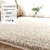 Tapis épais à poils longs, tufté, couleur unie, luxe léger, haut de gamme, en cachemire, enduit de PVC, pour chambre à coucher, salon, chambre d'hôtel, chevet