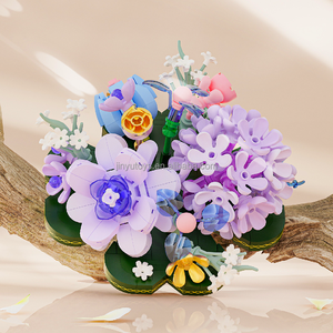 Blocs éternels, <span class=keywords><strong>puzzle</strong></span> de <span class=keywords><strong>fleurs</strong></span>, blocs de construction DIY, décoration de bureau, <span class=keywords><strong>fleurs</strong></span> en briques, ensemble de blocs de construction, jouets cadeaux - Product Image 5