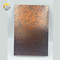 Panel Dinding Dekoratif Baja Tahan Karat Antik Rustic Gradasi Finishing Patina Tembaga Kustom CL286