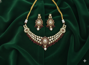 Beautiful <b>Antique</b> <b>Jewellery</b> High <b>Gold</b> Polish Full Kundan Stone Necklace Set Party Wear Ethnic Designer Necklace - Product Image 4