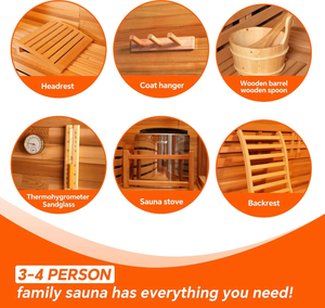 Sauna <span class=keywords><strong>de</strong></span> Vapor Interior <span class=keywords><strong>de</strong></span> Madera <span class=keywords><strong>de</strong></span> Abeto con Puertas <span class=keywords><strong>de</strong></span> Vidrio, Spa <span class=keywords><strong>en</strong></span> Casa para 2-4 Personas, <span class=keywords><strong>Precio</strong></span> <span class=keywords><strong>de</strong></span> Fábrica - Product Image 4