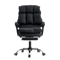 Nouvel arrivage de chaise de bureau en cuir, chaise de bureau robuste avec repose-pieds, prix d'usine