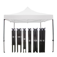 Tente publicitaire pop-up extérieure imperméable en Oxford avec revêtement en colle blanche écologique coupe-vent 3x3m