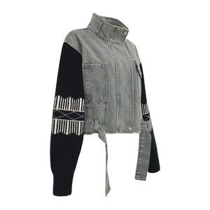 Cárdigan YIYU Estilo <span class=keywords><strong>Vaquero</strong></span>, Diseño Personalizado, para <span class=keywords><strong>Mujer</strong></span>, 2026, Negro, Tejido, Manga Larga, con Cierre, OEM - Product Image 3