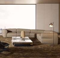 Ensemble de canapés modulaires incurvés de grande taille, style italien moderne, en tissu bouclé, pour salon de villa, mobilier haut de gamme pour la maison