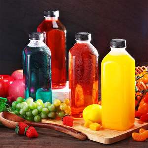 Bouteilles de jus en plastique PET de 250 ml, 350 ml, 400 ml, 500 ml, carrées, avec bouchon à vis anti-effraction, emballage de boissons - Product Image 4