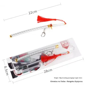 22CM Demon Slayer Kamado Tanjiro envainada <span class=keywords><strong>espada</strong></span> arma Zenitsu Agatsuma Metal llavero modelo figurita saltar <span class=keywords><strong>espada</strong></span> aleación artesanía - Product Image 5