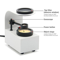 110V-240V Portable Gemstone ldentification Tools Built In LED Light Table Gem Polariscope with Mountable 18mm Conoscope