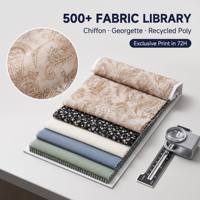 Robe longue beige à imprimé cachemire en mousseline de soie à manches lanternes pour femme, fabricant de vêtements sur mesure OEM ODM