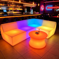 Ensemble de meubles de bar portables en plastique LED pour dropshipping, canapé, mobilier commercial, chicha illuminée, bar lounge de boîte de nuit moderne RGB IP65