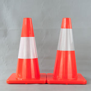 Esnek 18 inç 450mm trafik uyarı PVC yansıtıcı karayolu turuncu yumuşak plastik koni - Product Image 2