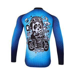 New Arrival Breathable Lightweight Quick Dry Long Sleeve Skull Print Cycling Jersey Moisture Wicking for Summer <b>Road</b> Cycling - Product Image 2
