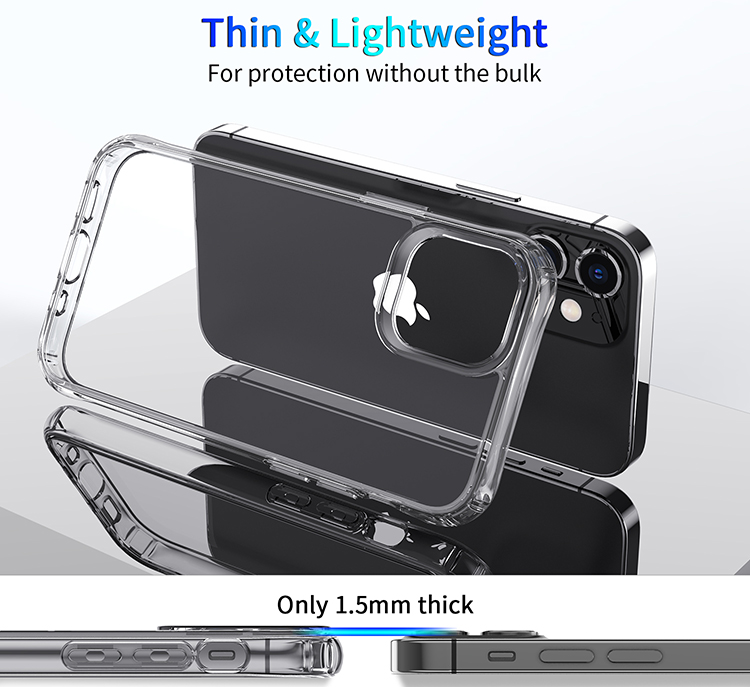 Tpu Pc Shockproof Clear Mobile Cover Acrylic Transparent Hard Cell Phone Case For Iphone 12 pro max