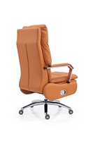 Chaise de bureau exécutive haut de gamme Nophia NAMS-T8102-7 en cuir véritable, réglable en hauteur, avec base pivotante, pieds coniques et structure en fer