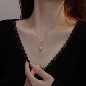 Collier de luxe en alliage avec diamants et perles, et ras-de-cou en zircon, bijoux tendance pour femme, cadeau original - Product Image 4