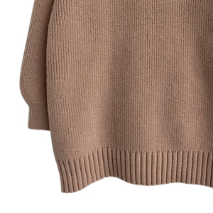 Pull-over col roulé demi-zip en maille côtelée épaisse de qualité supérieure, coupe décontractée à épaules tombantes, motif côtelé vertical - Product Image 3