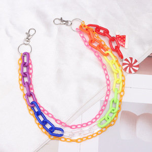 Chaîne de taille en acrylique colorée avec pendentif chapeau de Noël et bonbon pour fête, accessoire de mode unisexe - Product Image 3