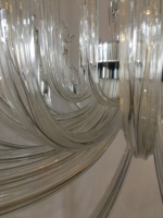 Lustre moderne en verre de Murano soufflé à la main, forme de lys, éclairage suspendu transparent de luxe pour la maison et les espaces commerciaux