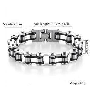 Nueva Cadena de Bicicleta Estilo Hip Hop, Chapada en Oro PVD, <span class=keywords><strong>Joyería</strong></span> Punk, Cadena de Motocicleta <span class=keywords><strong>Personalizada</strong></span> de Acero Inoxidable, Brazalete <span class=keywords><strong>para</strong></span> <span class=keywords><strong>Hombre</strong></span> - Product Image 6