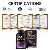 Capsules de complexe de biotine OEM, collagène, kératine, acide hyaluronique, soin des cheveux, de la peau et des ongles, complexe B 7-en-1, complément alimentaire
