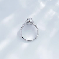 Bague de fiançailles pour femme en platine Pt950 avec diamant de laboratoire HPHT, taille ovale brillante, monture artistique à 4 griffes