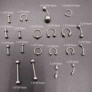 Set di Gioielli per Piercing F136 in Titanio <span class=keywords><strong>G23</strong></span> per Donna, Orecchino a Ferro di Cavallo per Cartilagine e Setto - Product Image 6