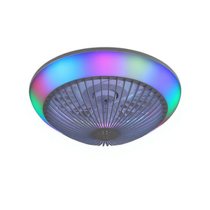 Ventilador de Techo LED RGB Regulable de 15 Pulgadas con 6 Velocidades, Control Remoto, Diseño Moderno sin Aspas para Dormitorio, Habitación Infantil, Fiestas - Product Image 1