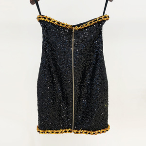 T2796 Nuevo Estilo <span class=keywords><strong>Estrella</strong></span> Lentejuelas Fiesta Moda Industria Pesada Cadena Tubo Top Vestido Mujer - Product Image 4