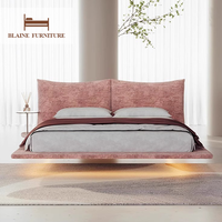 BLAINE cadre de lit double de luxe Queen/King Size cadre en bois de style italien moderne meubles de chambre à coucher maison hôtel adapté
