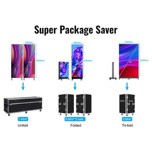 Pantalla LED digital portátil inalámbrica ultradelgada de doble cara plegable CJ de 163 pulgadas P1.5 P1.8 P2.5 para alquiler - Product Image 4