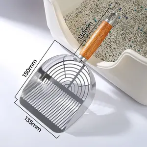 Große, langstielige <span class=keywords><strong>Pet</strong></span> Poop <span class=keywords><strong>Scoop</strong></span> ing Tool Langlebige Katzenstreu schaufel aus Edelstahl - Product Image 1