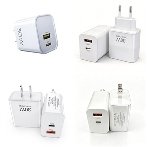 <span class=keywords><strong>Chargeur</strong></span> mural USB-C 30W prêt à être expédié, prise US/EU, <span class=keywords><strong>bloc</strong></span> de charge double port pour <span class=keywords><strong>iPhone</strong></span> 16 17 15 14 <span class=keywords><strong>13</strong></span> Pro Max Samsung S26 S23 S22 - Product Image 1
