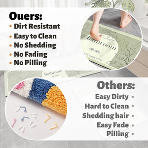 Alfombra de Baño de Tierra de Diatomeas, Rectangular, con Diseño Floral, de Secado Rápido, Absorbente, Antideslizante, para Uso Doméstico - Product Image 4