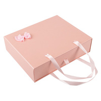 Offre Spéciale tiroir type boîte de carton de stockage de haute qualité de bijoux de luxe noeud de ruban cadeau boîte avec poignée