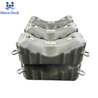 Dock flottant en HDPE en forme de U avec rouleaux, plateforme modulaire antidérapante pour parc aquatique et marina