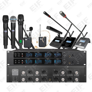 Système de microphone de conférence dynamique sans fil professionnel UHF BD-68, 8 canaux, portatif, XLR, longue portée, 8 antennes, pour l'enseignement - Product Image 6