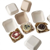 Boîte d'emballage jetable pour Tiramisu, Gâteau, Burger et Riz, compatible micro-ondes, Modèle 009 (50 par paquet)