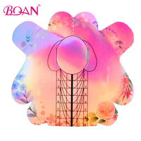 BQAN Nouveau Lot de 500 Formes à Ongles en Aluminium Réutilisables à Motif Léopard, Étiquette Privée, Double Forme pour Nail Art