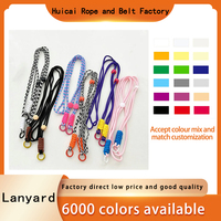 Nouveau produit, corde suspendue personnalisée, corde en fibre de polyester de haute qualité, chaîne en métal, porte-clés en silicone, sangle anti-perte pour téléphone