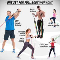Offre Spéciale Kit de bande de résistance robuste pour l'entraînement de force exercice de fitness 11 pièces kit d'entraînement de tubes de bande de résistance en latex
