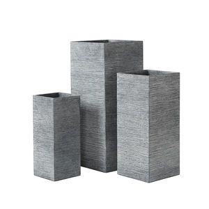 Grande quadrato grigio vaso di fiori di <span class=keywords><strong>cemento</strong></span> e vaso Set Design minimalista per l'utilizzo del pavimento per il giardino all'ingrosso - Product Image 5