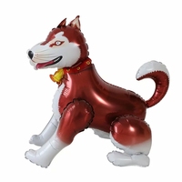 3d Husky Dog Walking Animal Ballons en aluminium Happy Birthday Air Balloon Birthday Theme Party Decoration Kids Toys Globos