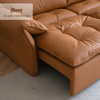 Hochwertige Luxus-Wohnzimmer möbel I-Form bewegliche Couch Set Minimalist ische Leders ofa Set Schnitts ofa