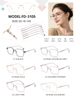 Gafas Ópticas Metálicas de Moda, Listas para Enviar, Montura Completa Resistente, Ligeras, para Uso Diario, 6 Colores