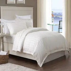 Most Selling Products Satin strip bedding sets 4 pieces 100% bed sheets cotton set